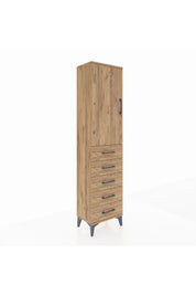 Arges Dolap Tek Raflı 5 Çekmeceli Tek Askılı 44x30x182 - S22M026V9A