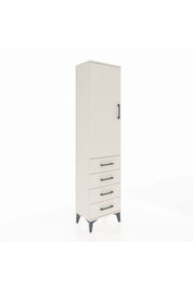 Arges Dolap Tek Raflı 4 Çekmeceli Tek Askılı 44x30x182 - S22M027V1A