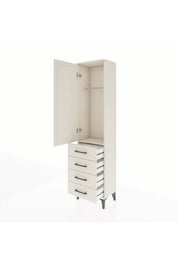 Arges Dolap Tek Raflı 4 Çekmeceli Tek Askılı 44x30x182 - S22M027V1A