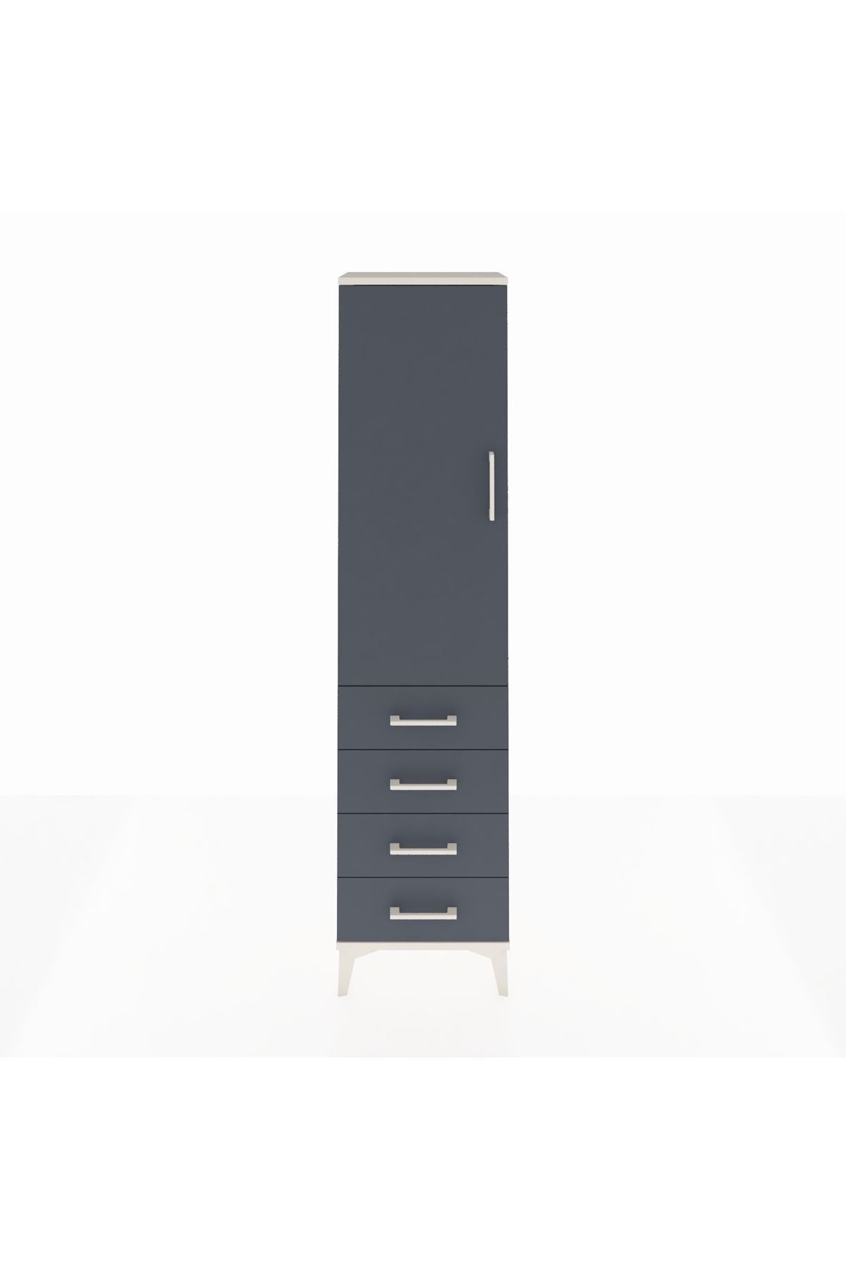 Arges Dolap Tek Raflı 4 Çekmeceli Tek Askılı 44x30x182 - S22M027V2A