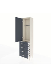Arges Dolap Tek Raflı 4 Çekmeceli Tek Askılı 44x30x182 - S22M027V2A