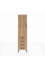 Arges Dolap Tek Raflı 4 Çekmeceli Tek Askılı 44x30x182 - S22M027V3A
