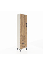 Arges Dolap Tek Raflı 4 Çekmeceli Tek Askılı 44x30x182 - S22M027V3A