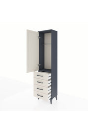 Arges Dolap Tek Raflı 4 Çekmeceli Tek Askılı 44x30x182 - S22M027V4A