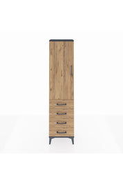 Arges Dolap Tek Raflı 4 Çekmeceli Tek Askılı 44x30x182 - S22M027V6A