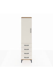 Arges Dolap Tek Raflı 4 Çekmeceli Tek Askılı 44x30x182 - S22M027V7A