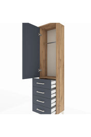 Arges Dolap Tek Raflı 4 Çekmeceli Tek Askılı 44x30x182 - S22M027V8A