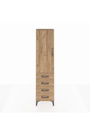 Arges Dolap Tek Raflı 4 Çekmeceli Tek Askılı 44x30x182 - S22M027V9A