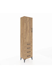 Arges Dolap Tek Raflı 4 Çekmeceli Tek Askılı 44x30x182 - S22M027V9A