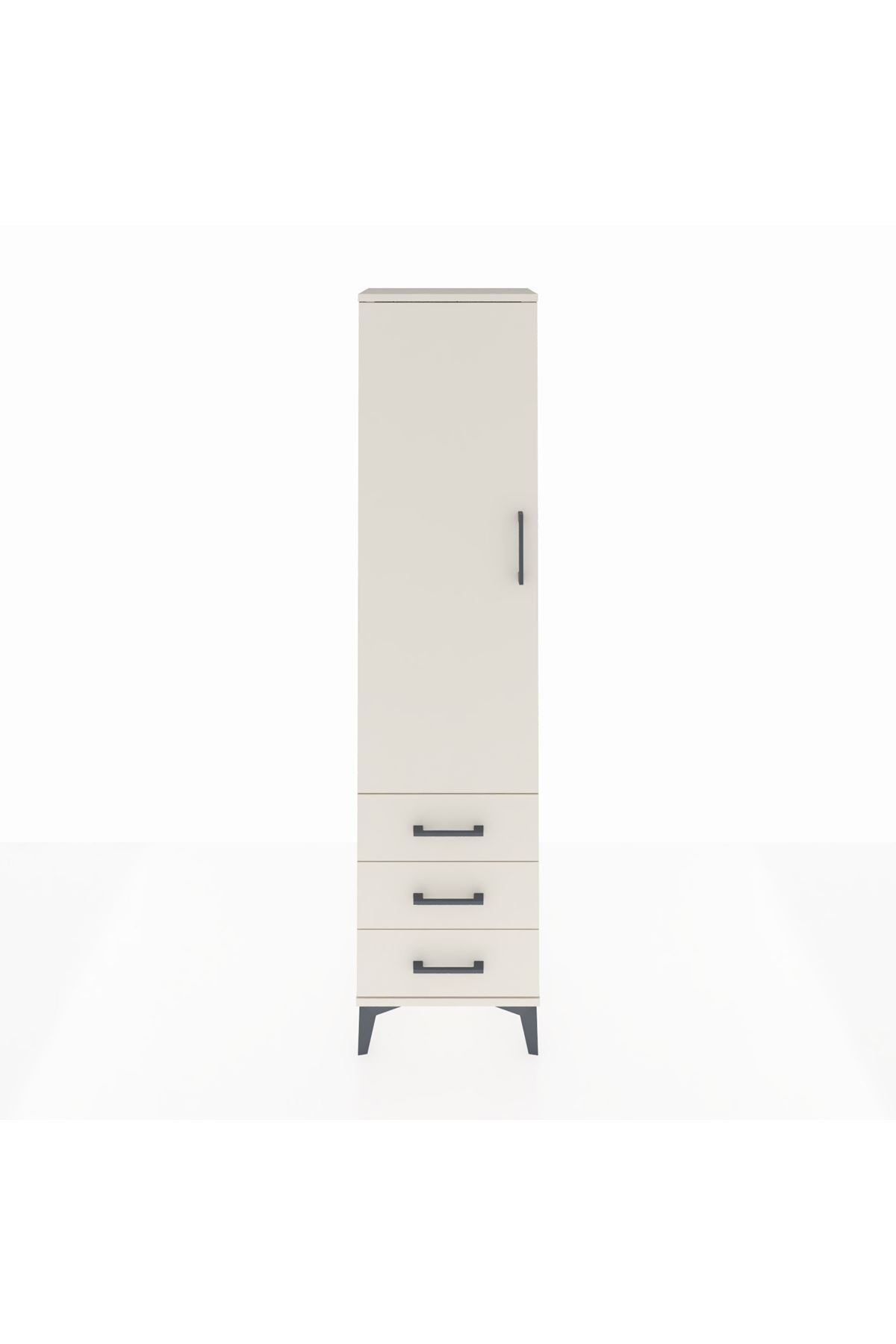 Arges Dolap Tek Raflı 3 Çekmeceli Tek Askılı 44x30x182 - S22M028V1A