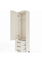 Arges Dolap Tek Raflı 3 Çekmeceli Tek Askılı 44x30x182 - S22M028V1A