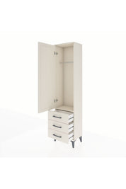 Arges Dolap Tek Raflı 3 Çekmeceli Tek Askılı 44x30x182 - S22M028V1A