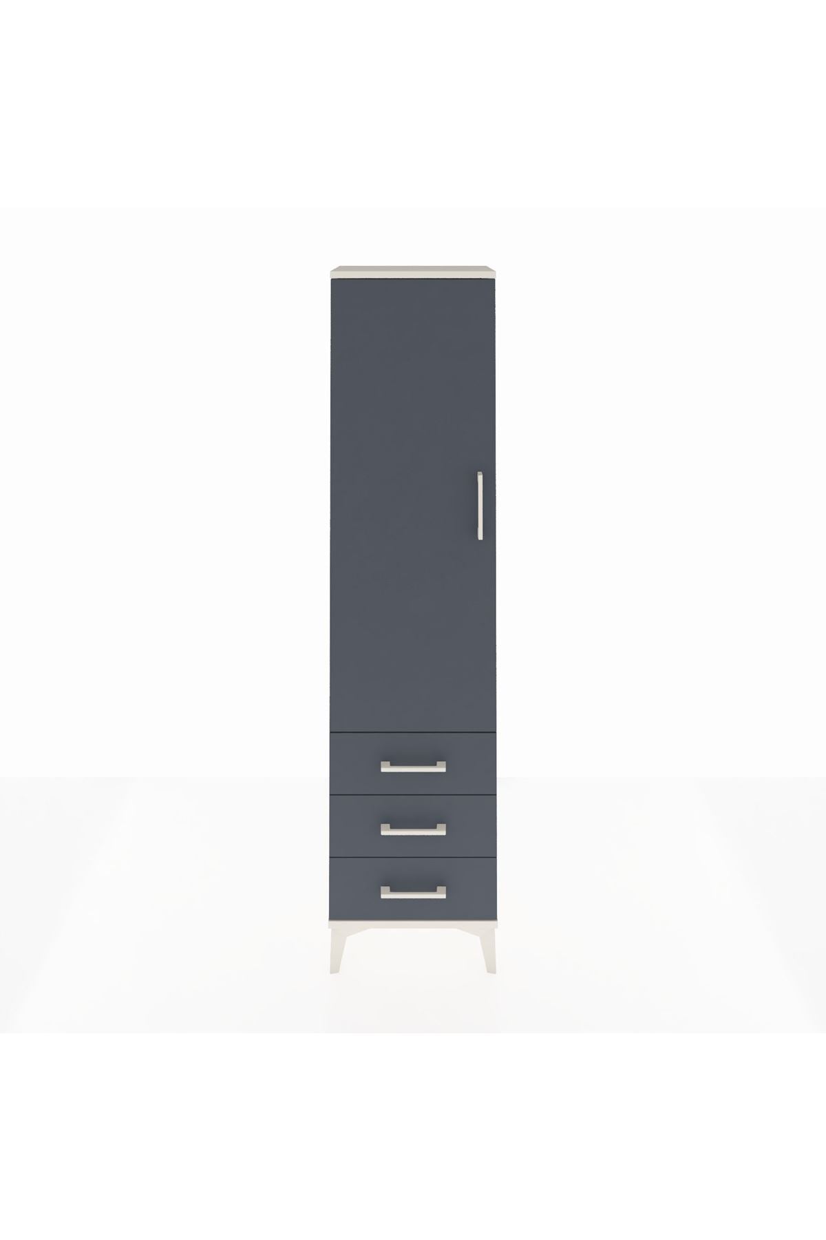 Arges Dolap Tek Raflı 3 Çekmeceli Tek Askılı 44x30x182 - S22M028V2A