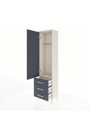Arges Dolap Tek Raflı 3 Çekmeceli Tek Askılı 44x30x182 - S22M028V2A