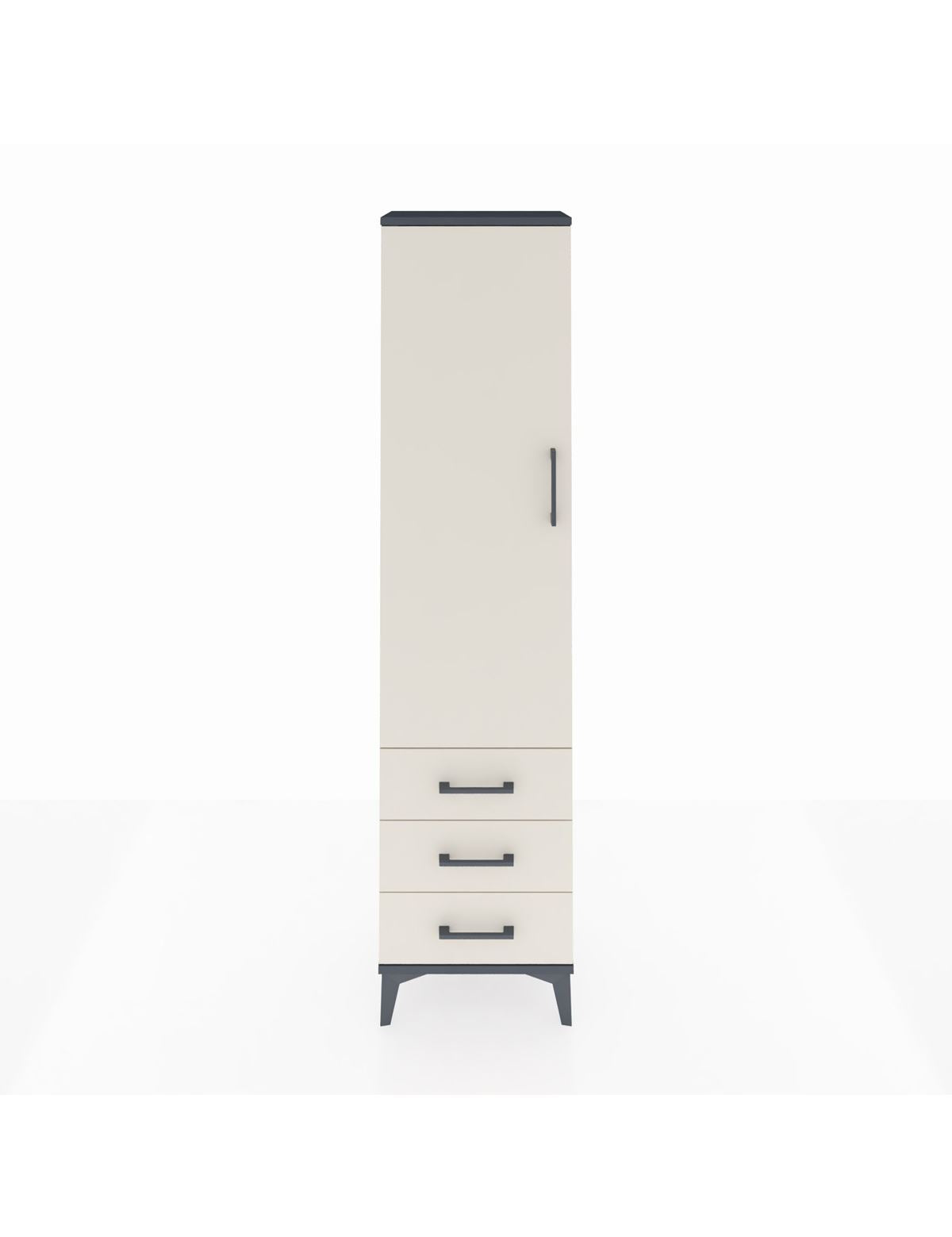 Arges Dolap Tek Raflı 3 Çekmeceli Tek Askılı 44x30x182 - S22M028V4A