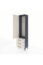 Arges Dolap Tek Raflı 3 Çekmeceli Tek Askılı 44x30x182 - S22M028V4A