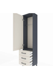 Arges Dolap Tek Raflı 3 Çekmeceli Tek Askılı 44x30x182 - S22M028V4A