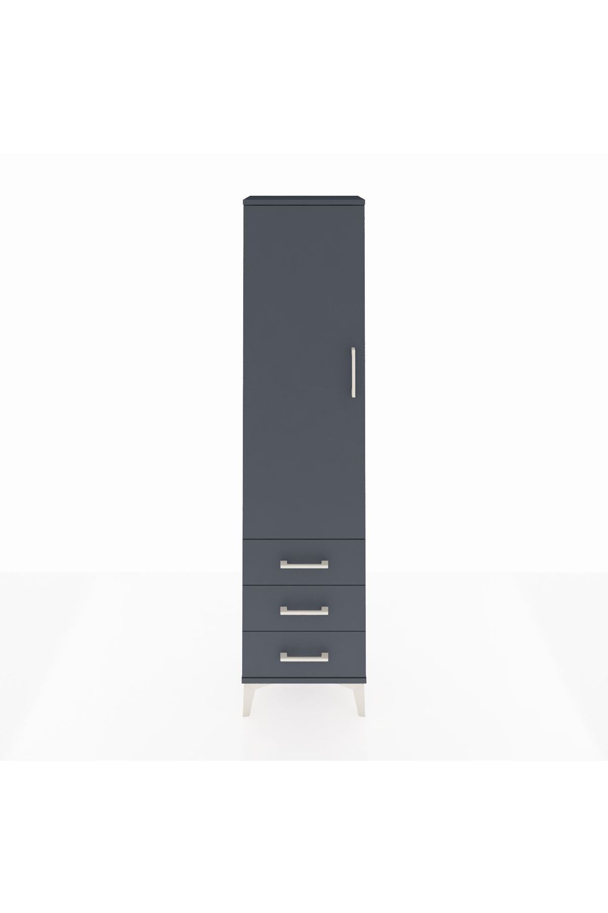 Arges Dolap Tek Raflı 3 Çekmeceli Tek Askılı 44x30x182 - S22M028V5A