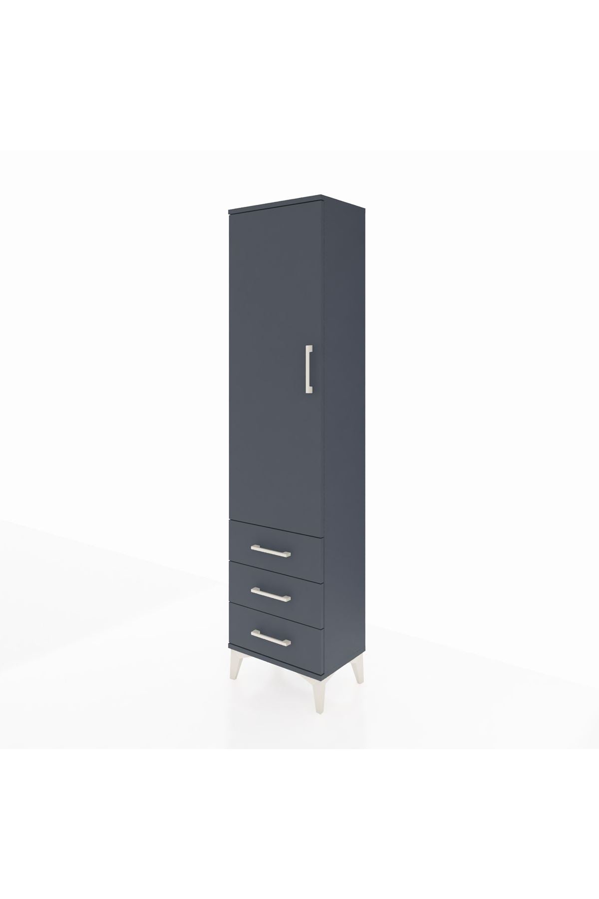 Arges Dolap Tek Raflı 3 Çekmeceli Tek Askılı 44x30x182 - S22M028V5A