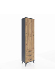 Arges Dolap Tek Raflı 3 Çekmeceli Tek Askılı 44x30x182 - S22M028V6A