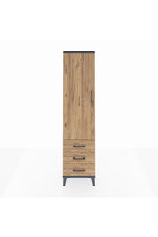 Arges Dolap Tek Raflı 3 Çekmeceli Tek Askılı 44x30x182 - S22M028V6A