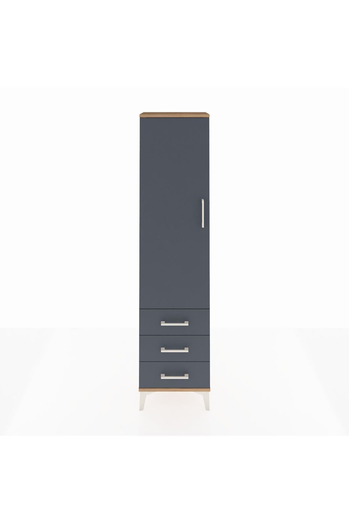 Arges Dolap Tek Raflı 3 Çekmeceli Tek Askılı 44x30x182 - S22M028V8A