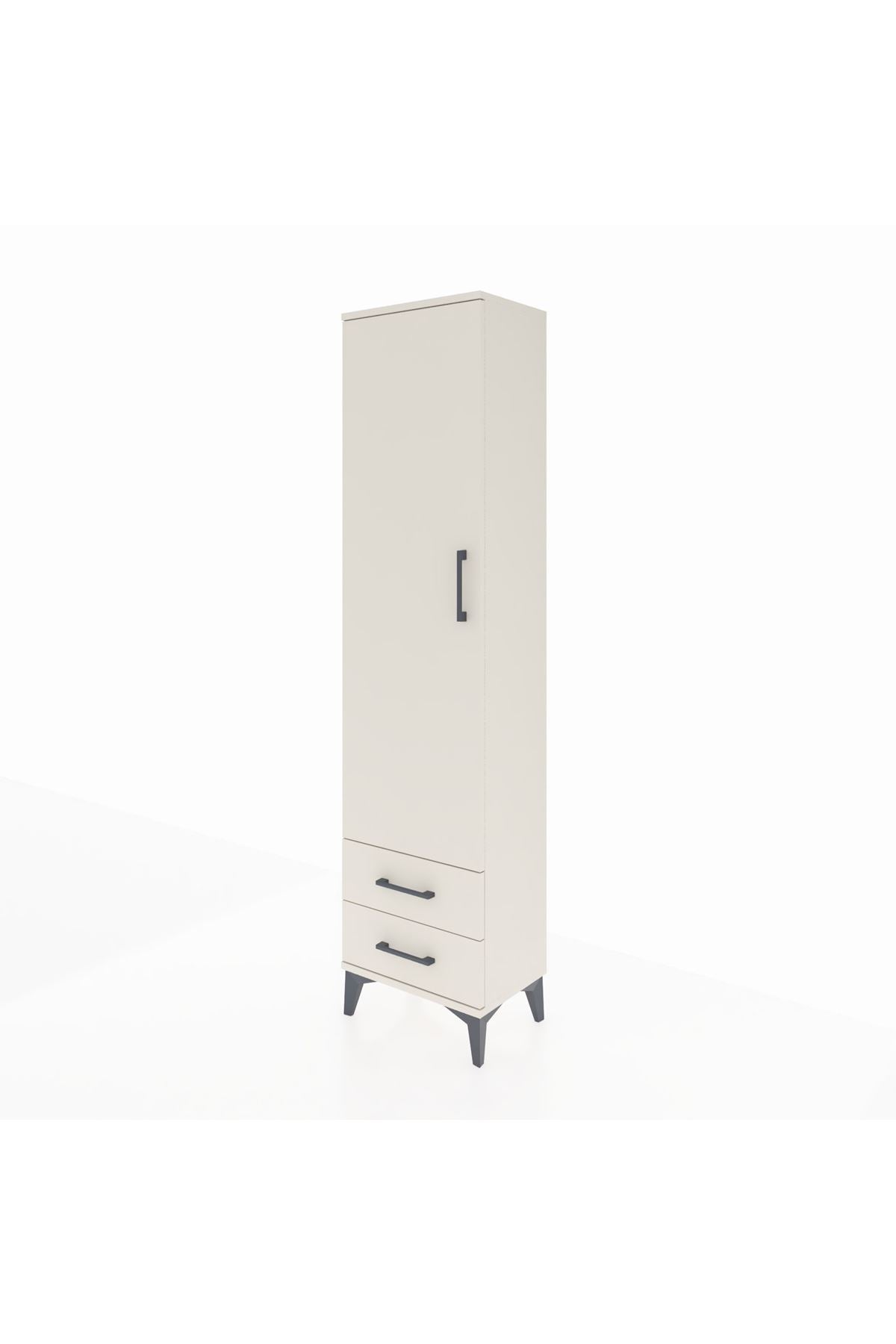 Arges Dolap Tek Raflı 2 Çekmeceli Tek Askılı 44x30x182 - S22M029V1A