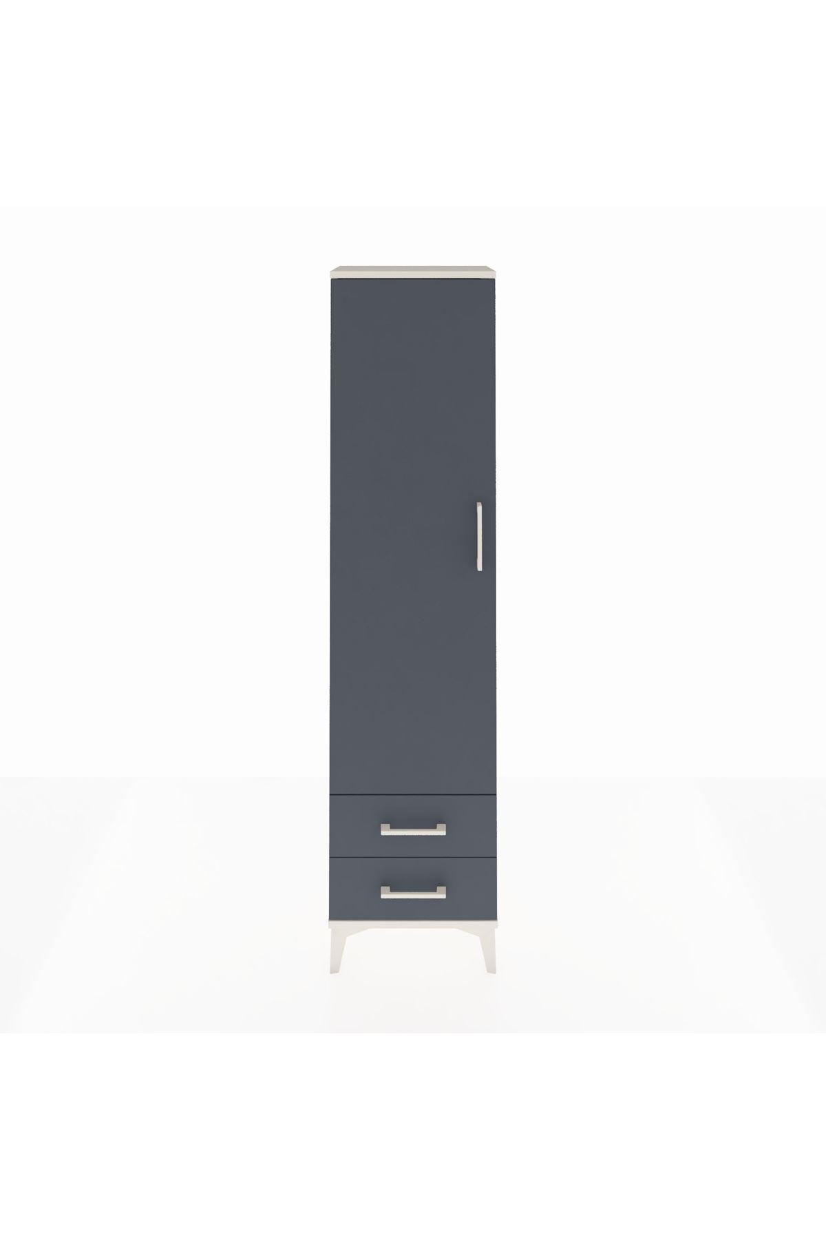 Arges Dolap Tek Raflı 2 Çekmeceli Tek Askılı 44x30x182 - S22M029V2A