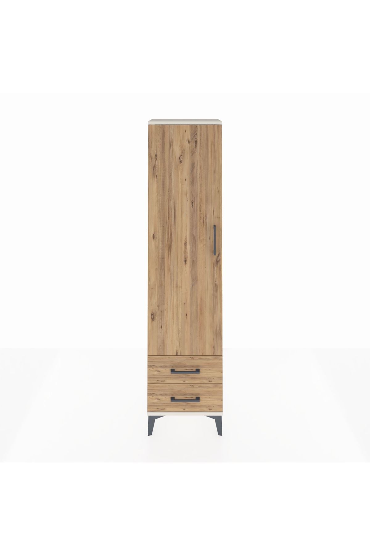 Arges Dolap Tek Raflı 2 Çekmeceli Tek Askılı 44x30x182 - S22M029V3A