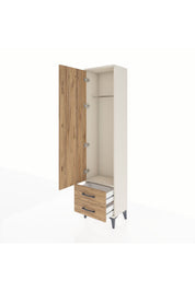 Arges Dolap Tek Raflı 2 Çekmeceli Tek Askılı 44x30x182 - S22M029V3A