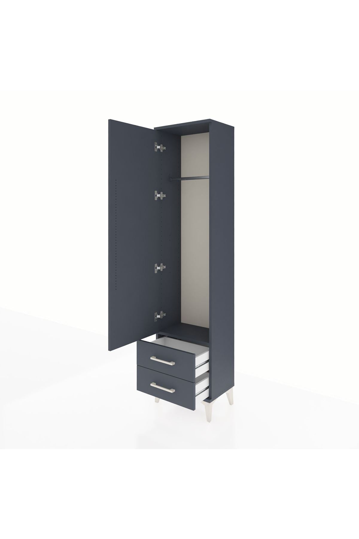 Arges Dolap Tek Raflı 2 Çekmeceli Tek Askılı 44x30x182 - S22M029V5A