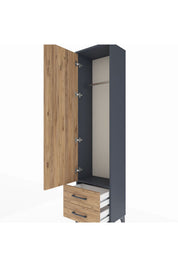 Arges Dolap Tek Raflı 2 Çekmeceli Tek Askılı 44x30x182 - S22M029V6A