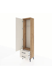 Arges Dolap Tek Raflı 2 Çekmeceli Tek Askılı 44x30x182 - S22M029V7A