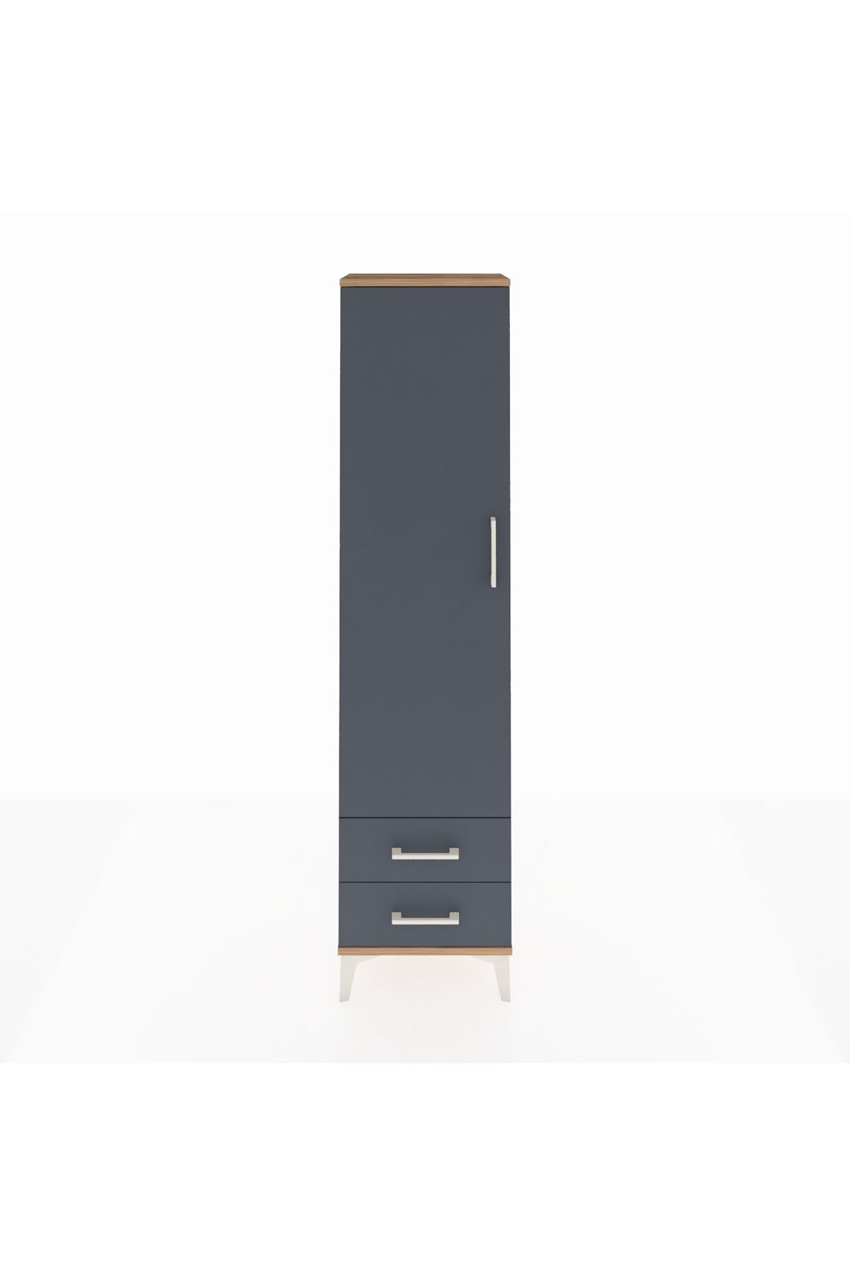 Arges Dolap Tek Raflı 2 Çekmeceli Tek Askılı 44x30x182 - S22M029V8A