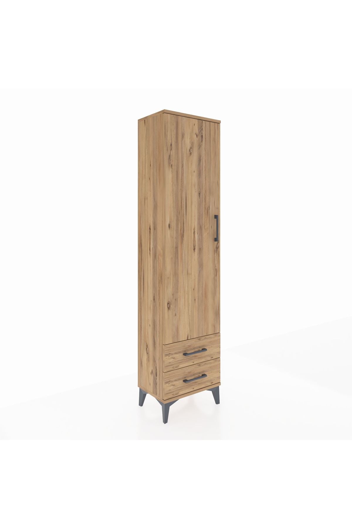 Arges Dolap Tek Raflı 2 Çekmeceli Tek Askılı 44x30x182 - S22M029V9A