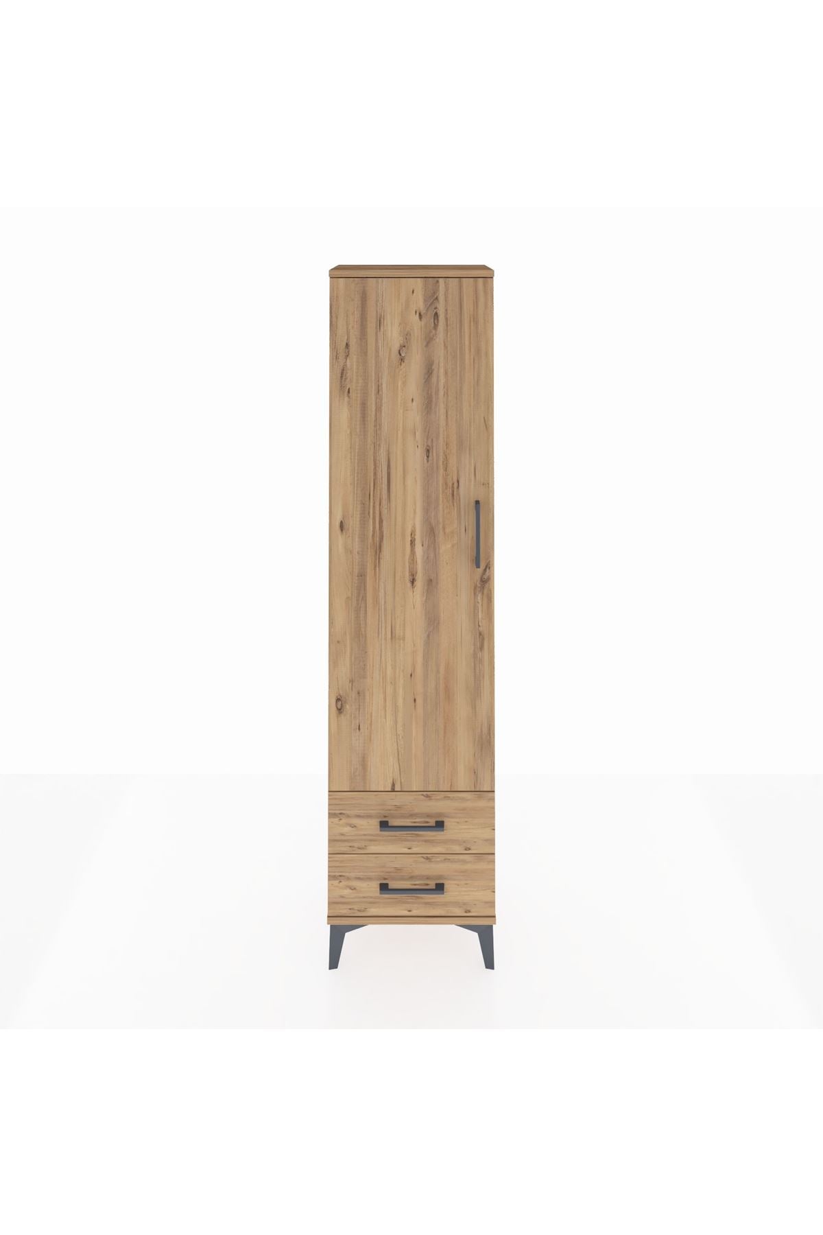 Arges Dolap Tek Raflı 2 Çekmeceli Tek Askılı 44x30x182 - S22M029V9A