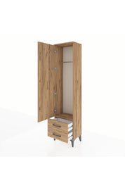 Arges Dolap Tek Raflı 2 Çekmeceli Tek Askılı 44x30x182 - S22M029V9A