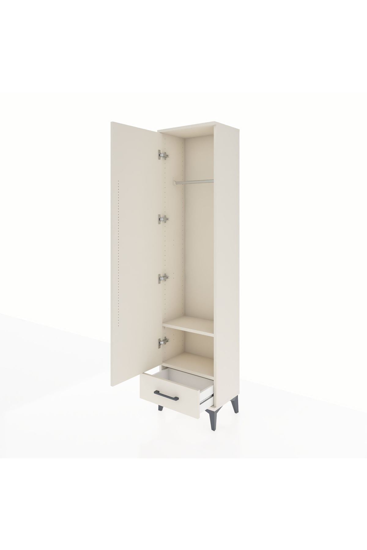 Arges Dolap 2 Raflı Tek Çekmeceli Tek Askılı 44x30x182 - S22M030V1A