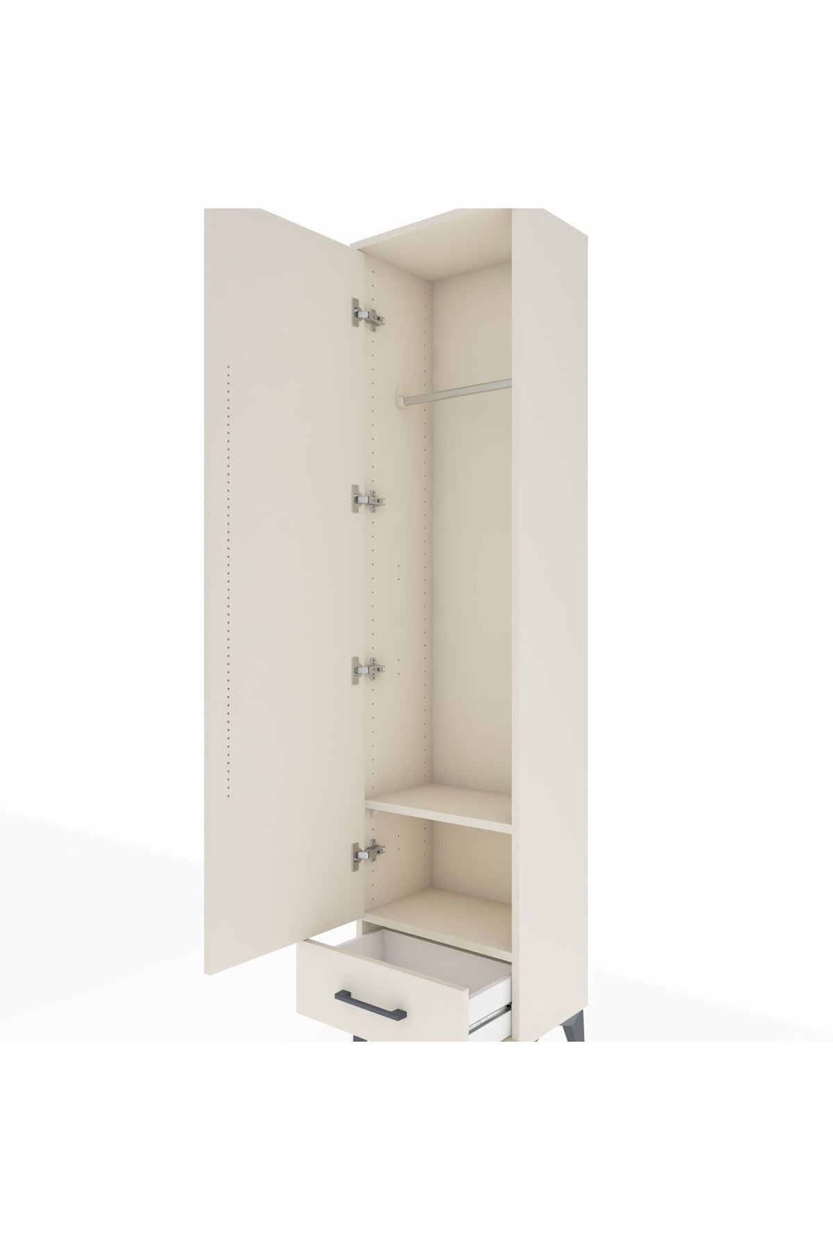 Arges Dolap 2 Raflı Tek Çekmeceli Tek Askılı 44x30x182 - S22M030V1A