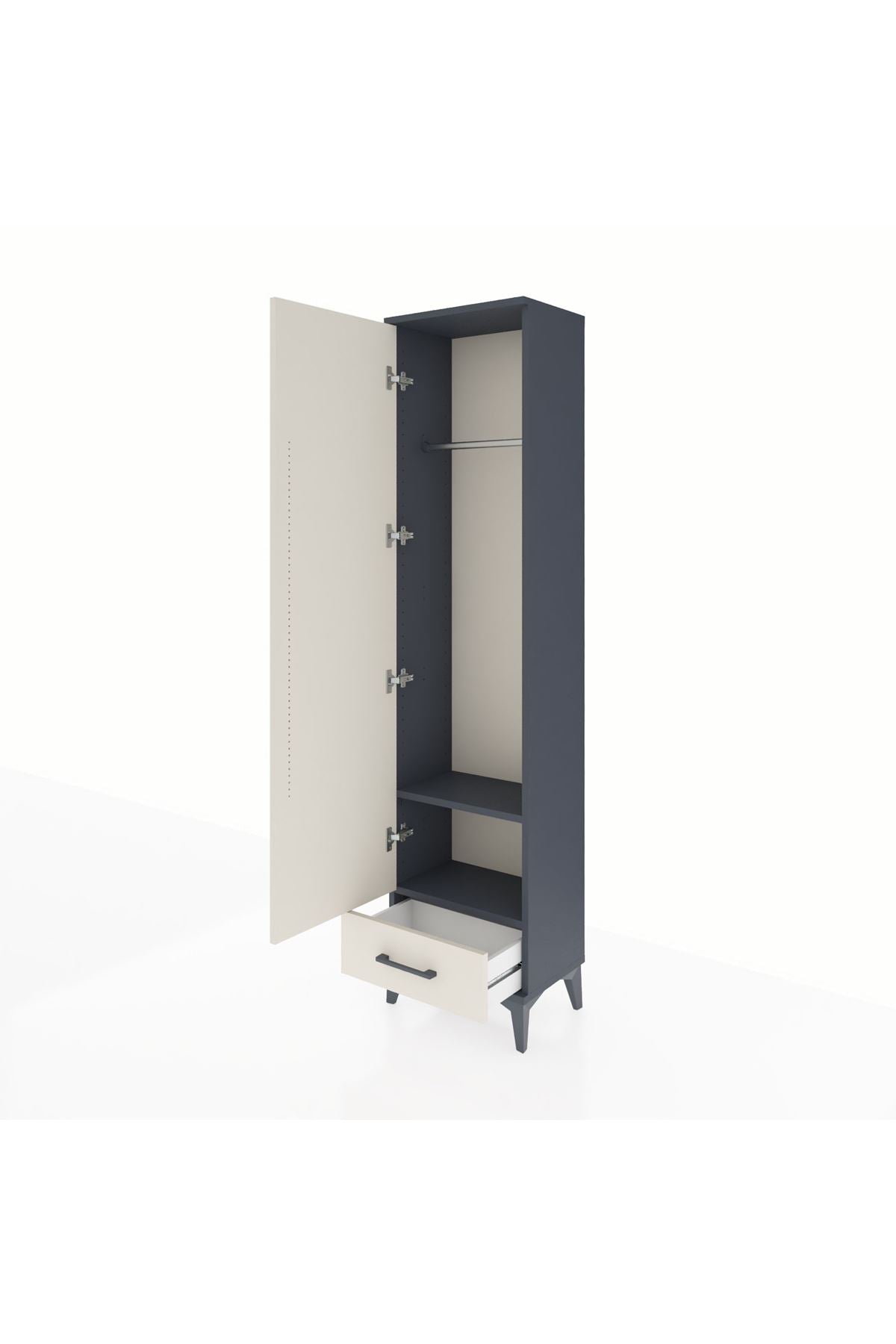 Arges Dolap 2 Raflı Tek Çekmeceli Tek Askılı 44x30x182 - S22M030V4A