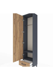 Arges Dolap 2 Raflı Tek Çekmeceli Tek Askılı 44x30x182 - S22M030V6A