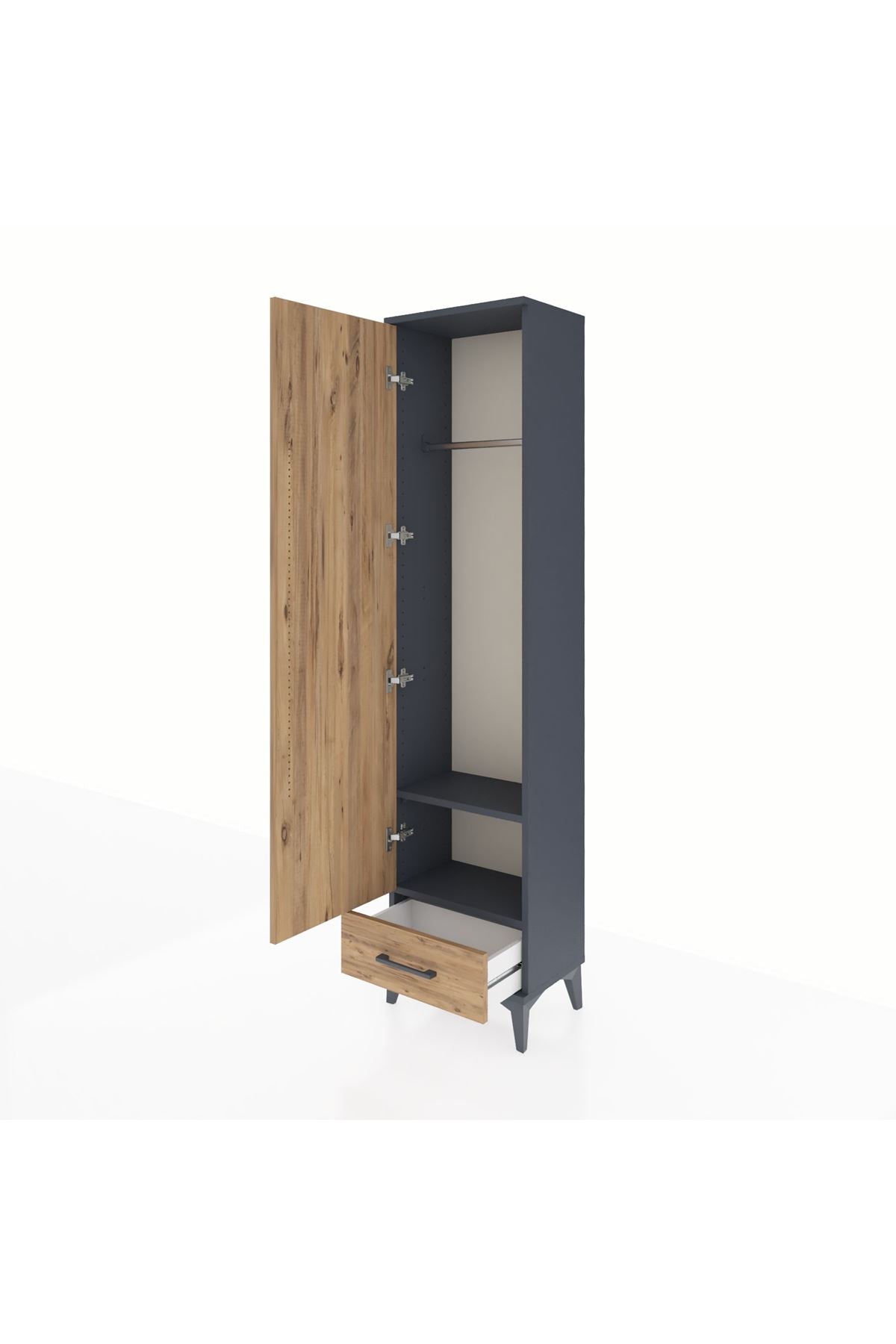 Arges Dolap 2 Raflı Tek Çekmeceli Tek Askılı 44x30x182 - S22M030V6A
