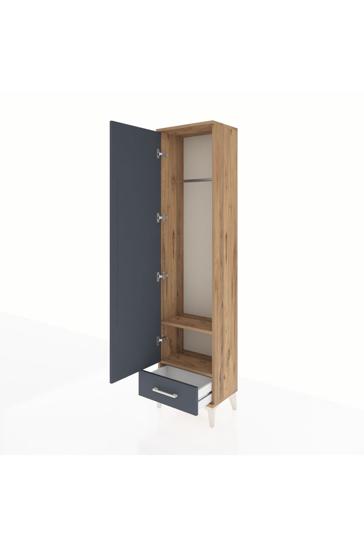 Arges Dolap 2 Raflı Tek Çekmeceli Tek Askılı 44x30x182 - S22M030V8A