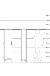 Arges Dolap 2 Raflı Tek Çekmeceli Tek Askılı 44x30x182 - S22M030V8A