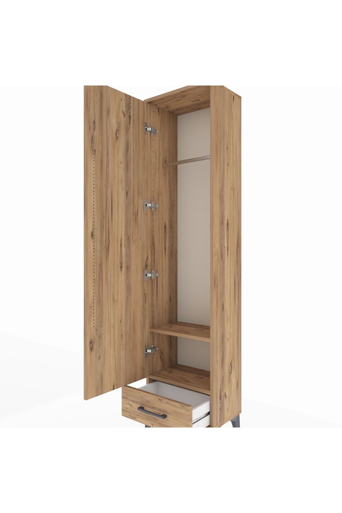 Arges Dolap 2 Raflı Tek Çekmeceli Tek Askılı 44x30x182 - S22M030V9A