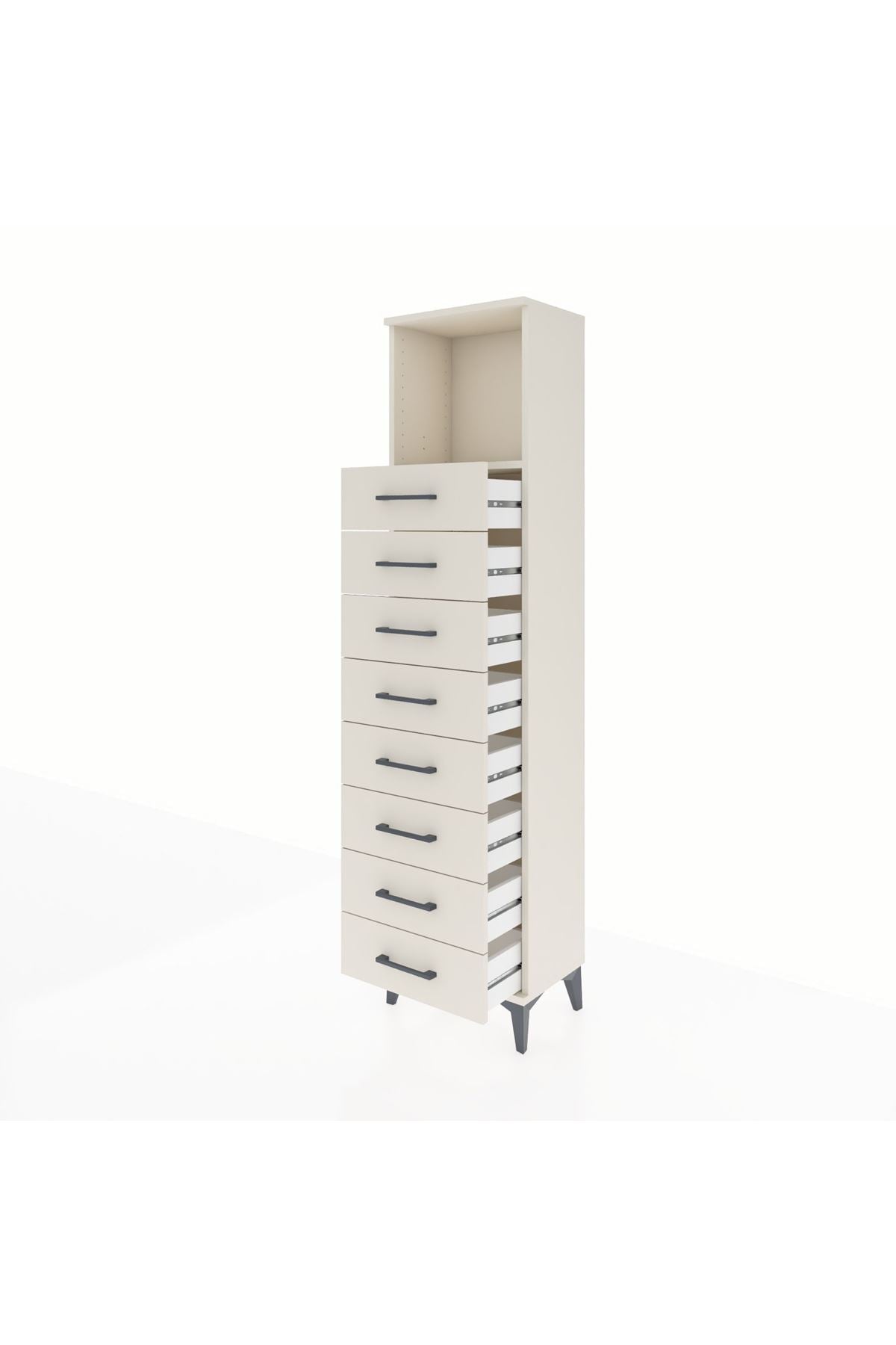 Arges Dolap Tek Raflı 8 Çekmeceli 44x30x182 - S22M032V1A