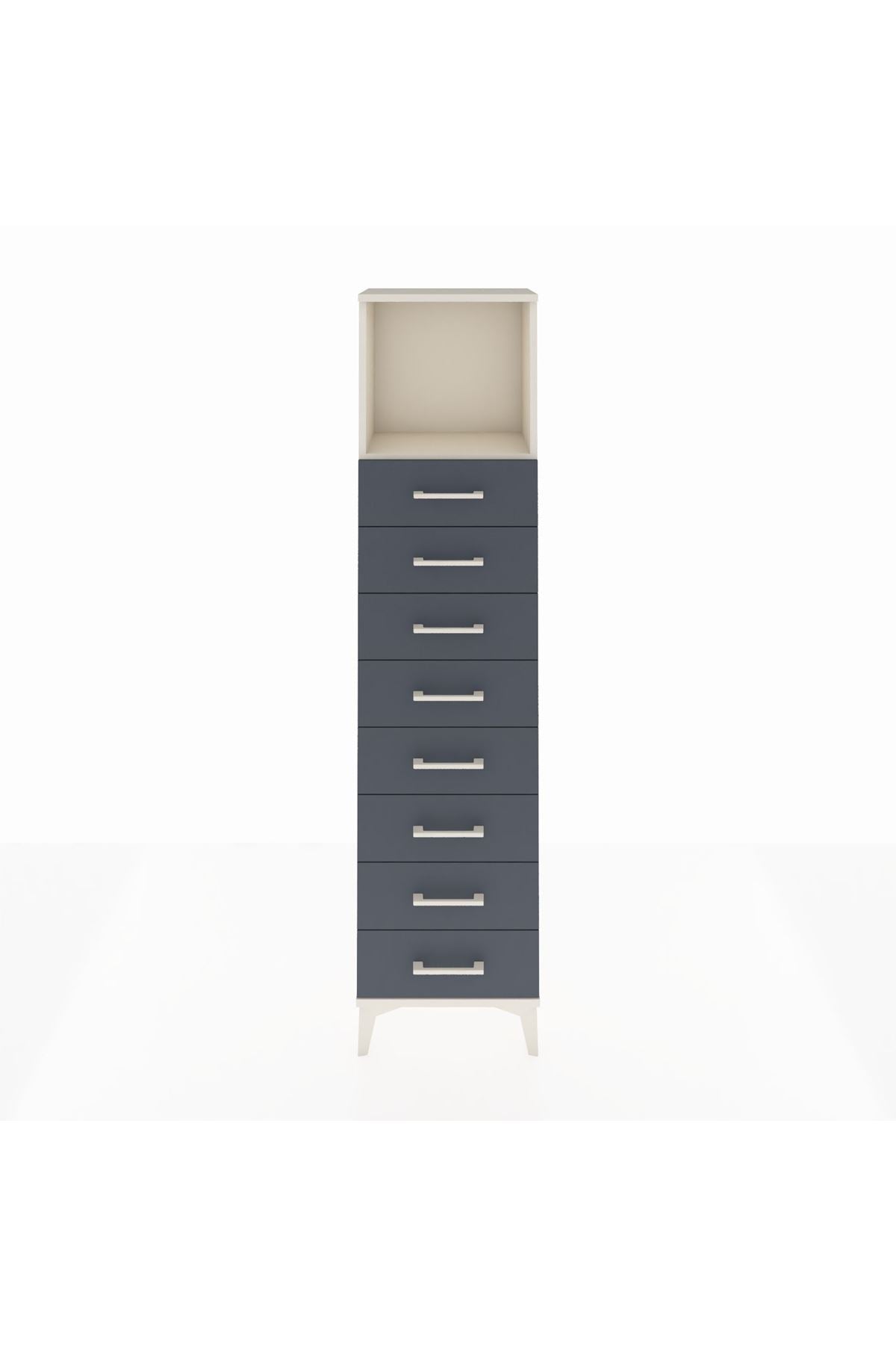 Arges Dolap Tek Raflı 8 Çekmeceli 44x30x182 - S22M032V2A