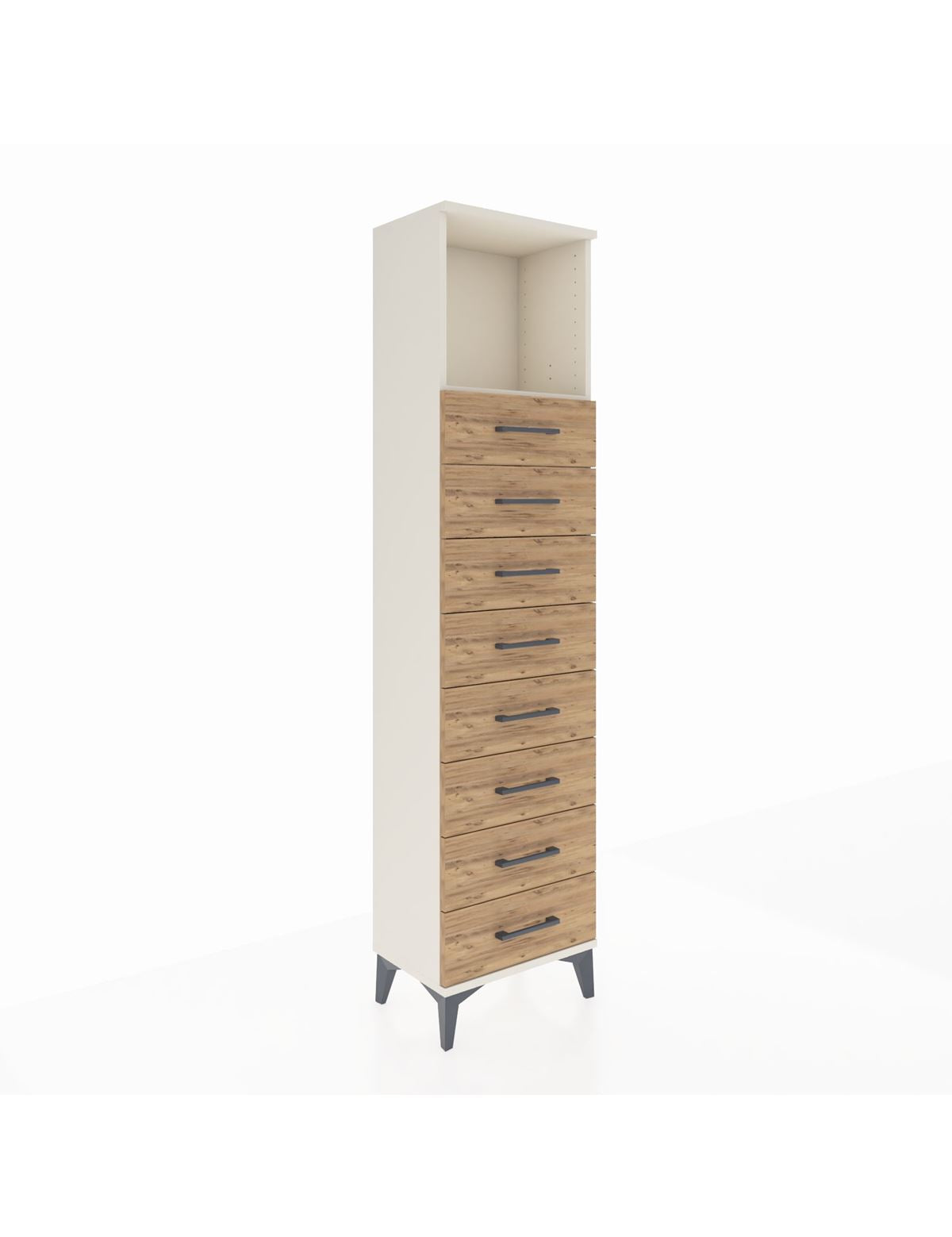 Arges Dolap Tek Raflı 8 Çekmeceli 44x30x182 - S22M032V3A