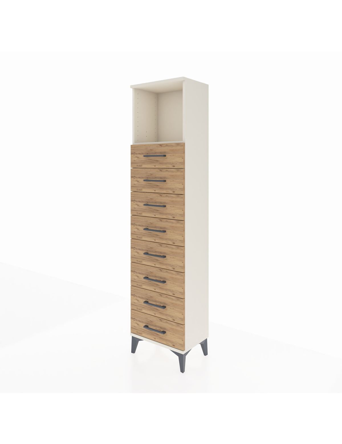 Arges Dolap Tek Raflı 8 Çekmeceli 44x30x182 - S22M032V3A