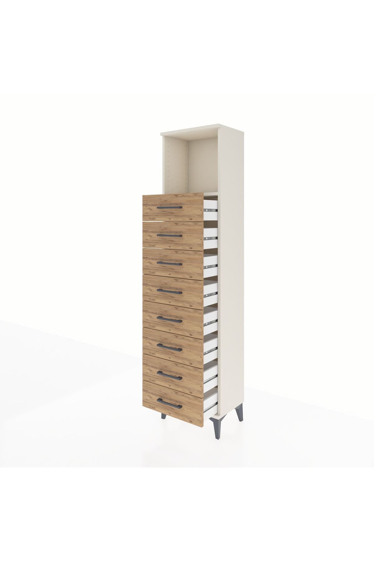 Arges Dolap Tek Raflı 8 Çekmeceli 44x30x182 - S22M032V3A